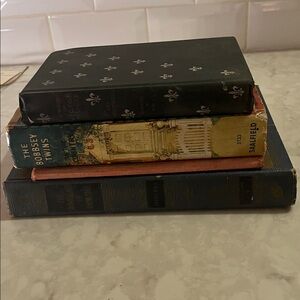 Antique decorative book stack cofee table books sweet  books tallest 9” (12)